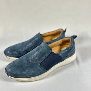 Comfortiva Nicole Slip on blue metallic suede sneaker woman's sz 8M